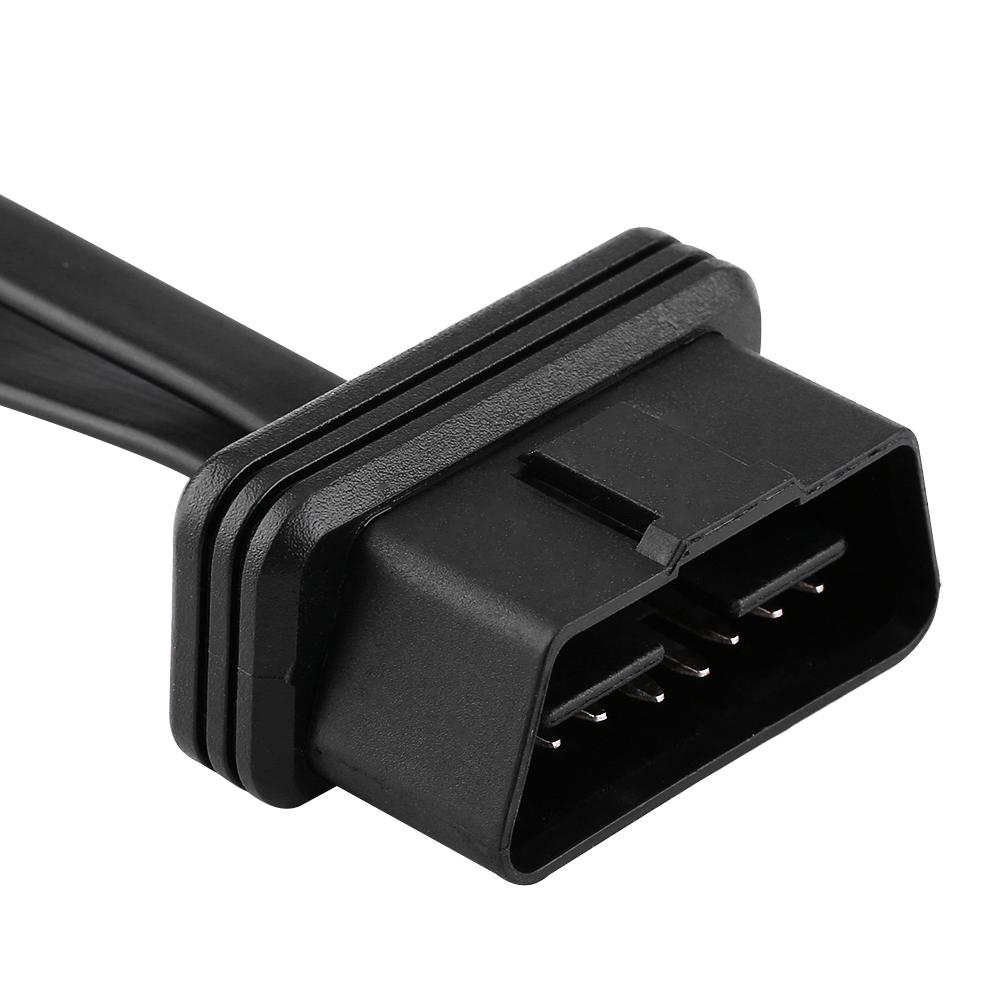 16 Pin Male To Dual Female OBD2 Splitter Flat Extension Cable Adapter with Switch