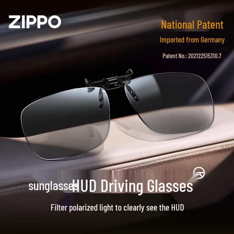 ZIPPO HUD Compatible Clip-on Polarized Photochromic Driving Sunglasses