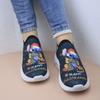 Large size spring and autumn new casual single shoes Santa Claus round head women's sports shallow mouth fly-woven breathable single shoes