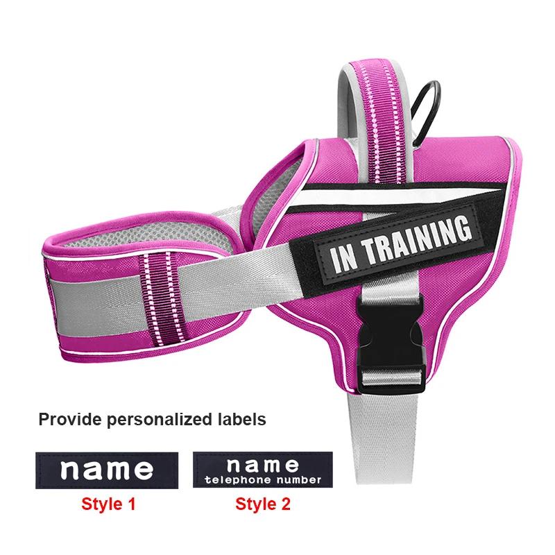 Reflective Nylon Personalized Dog Harness Adjustable Harness for Small Medium Large Dogs No Pull Dog Harness for Dropshipping