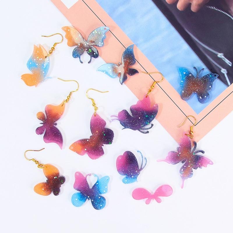 Moules à boucles d'oreilles en forme de papillon accrocheur Moules en silicone pour pendentifs d'oreilles personnalisés pour les amateurs d'artisanat