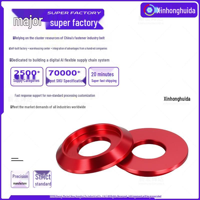 

Anodized Wine Red Aluminum Alloy Semi-Round & Countersunk Head Screw Washer (M2, M2.5, M3, M5, M6, M8) M2.5