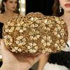 Borsa da sera con strass floreali WHTUOHENG Borse con diamanti Borse a mano da donna Verde/Oro Pochette in cristallo Pochette da sposa da donna