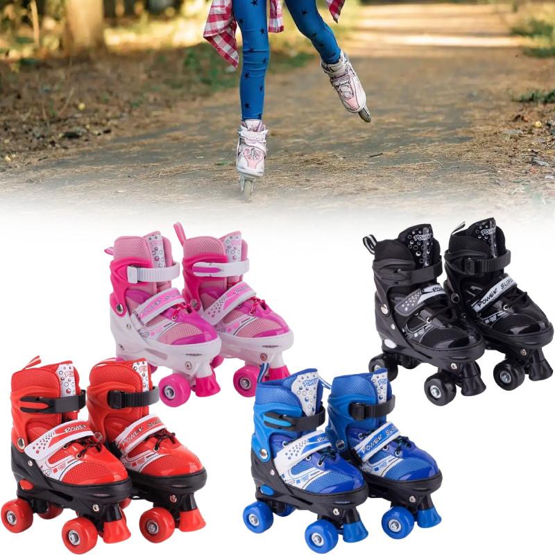 Adjustable Roller Pvc Skates For Kids With Brakes Wheels Safe Design Outdoor