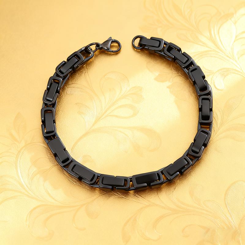 Винтажный Черный Металлический Плетеный Браслет с Цепью из Нержавеющей Стали Ювелирное Изделие для Мужчин Крутой Готический Стиль Повседневная Носка