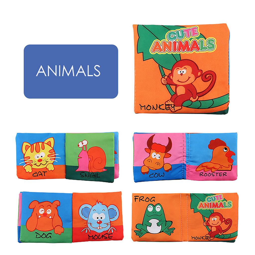 Soft Book Nontoxic Fabric Baby Cloth Books Early Education Toys 8 Page