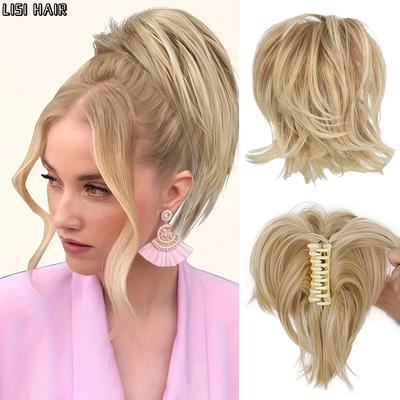 Capelli sintetici corti e ondulati Artiglio disordinato Estensione della parrucca coda di cavallo Styling senza sforzo e aumento del volume