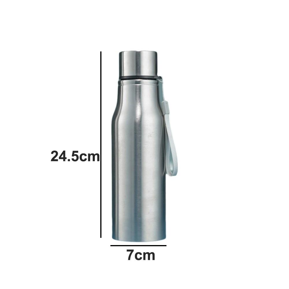 

Portable 500ml/750ml/1000ml Water Bottle Stainless Steel Leakproof Cold Water Cup Single-layer Drinking Cup Travel 500-1000ml