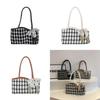 Trendy Plaid Color Block Shoulder Bag For Women Versatile Everyday Use Stylish Handheld Bag