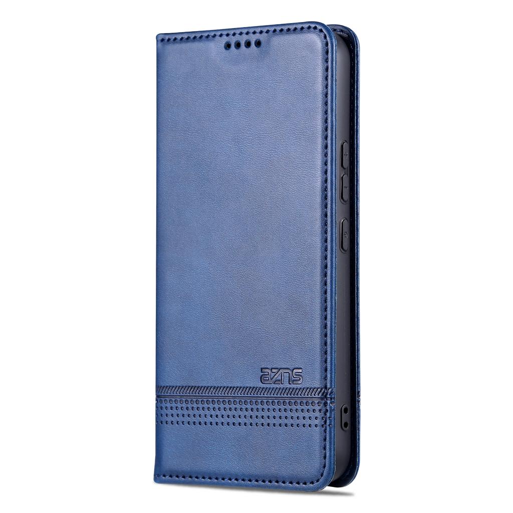 AZNS For Samsung Galaxy A34 5G Anti-drop Cowhide Texture Phone Case Stand Wallet PU Leather Magnetic Auto-absorbed Protective Folio Flip Phone Cover