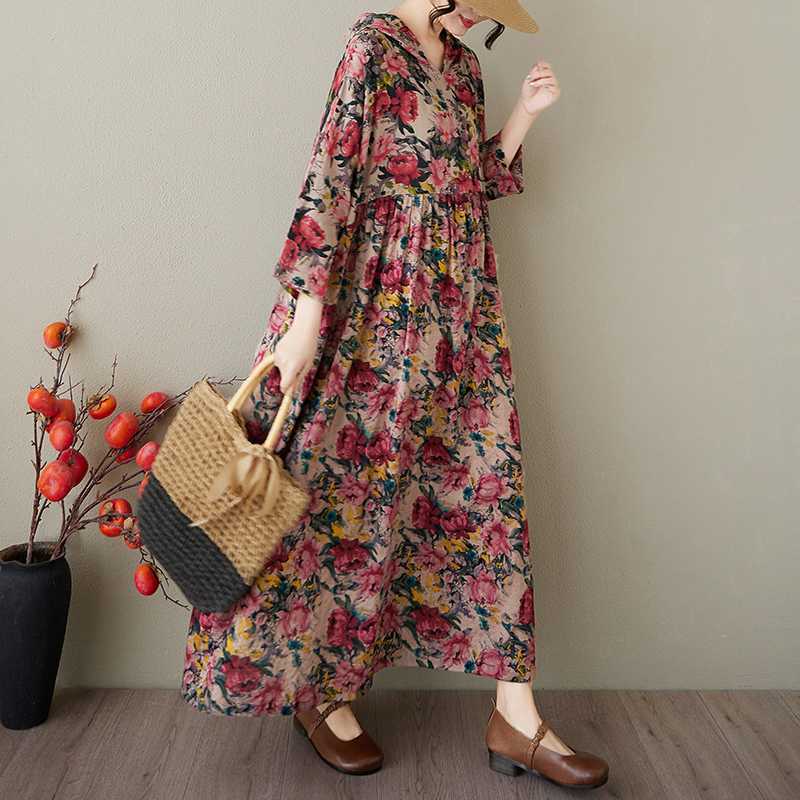 Summer Hooded Printed Dress