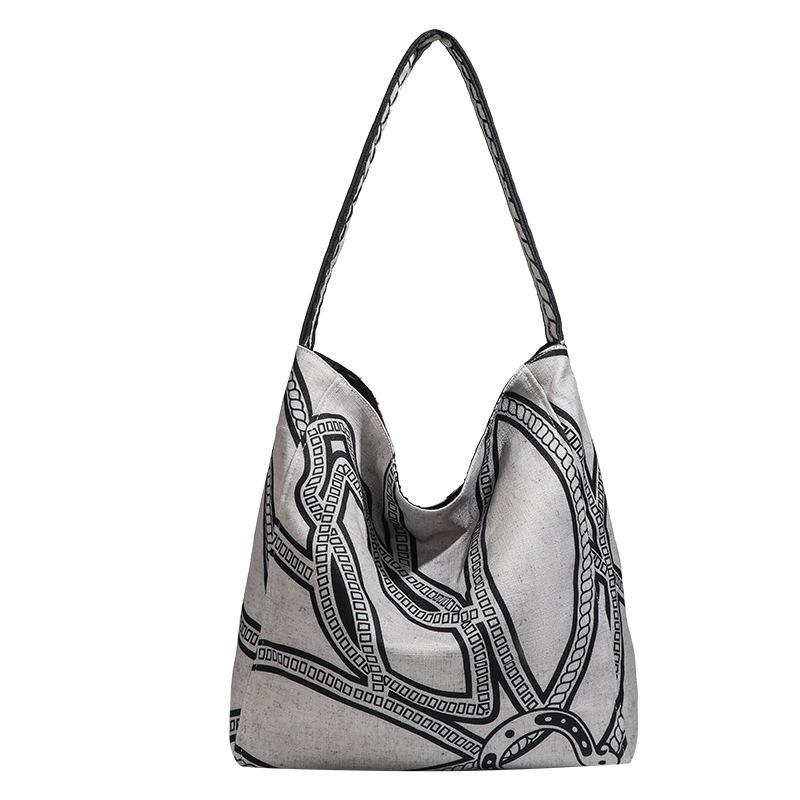 Large Capacity Tote Bag Commuter Handbag Trendy Bag 2025 New Canvas Bag Design Women Simple Versatile Shoulder Bag