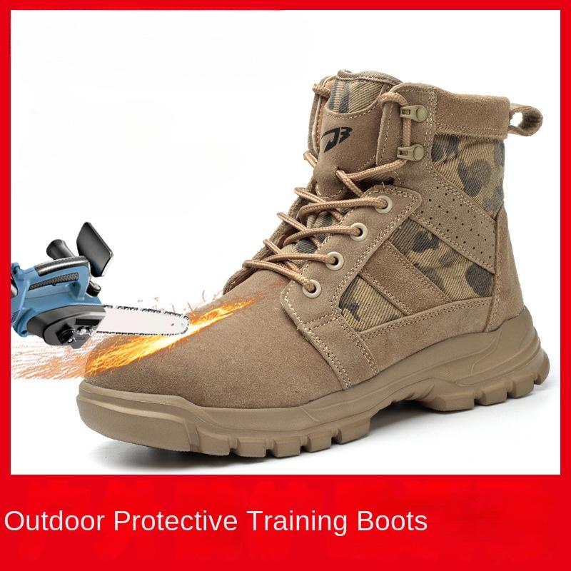 

Високі зовнішні бойові черевики, захищені від ударів і ударів, робоче взуття, сталеві черевики із мішком, що запобігають виробництву. 48