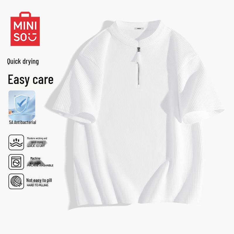 MINISO Men s Quick-Dry Antibacterial Half-Zip T-Shirt 3XL