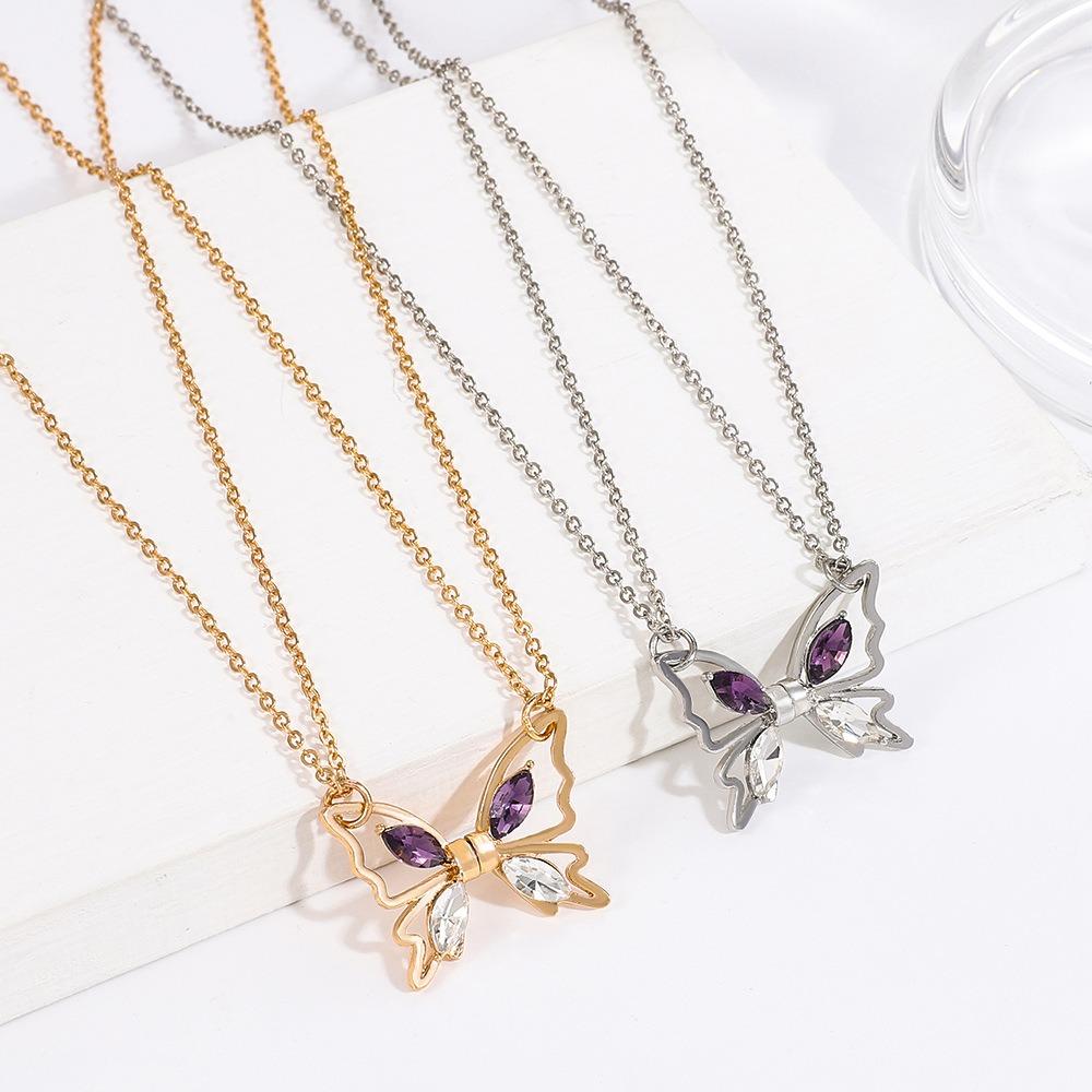 Magnet Best Friend Necklace Heart Pendant Butterfly Bracelet Set Butterfly Magnetic Necklace  Girls