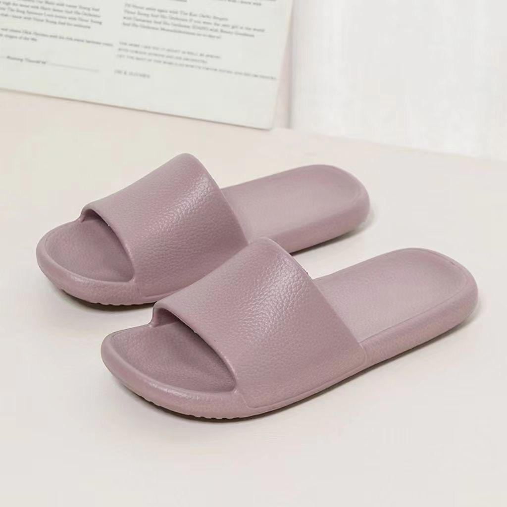 Leather pattern cool slippers thick bottom men's and women's home non-slip bathroom non-smelly feet home indoor summer