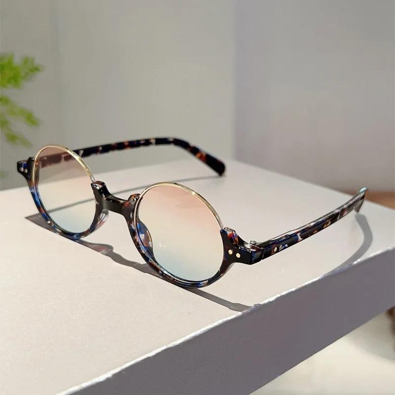 Retro Half Frame Round Sunglasses Punk Hip Hop UV400 Trendy Fashion Women Street Shooting Trendy Accessories