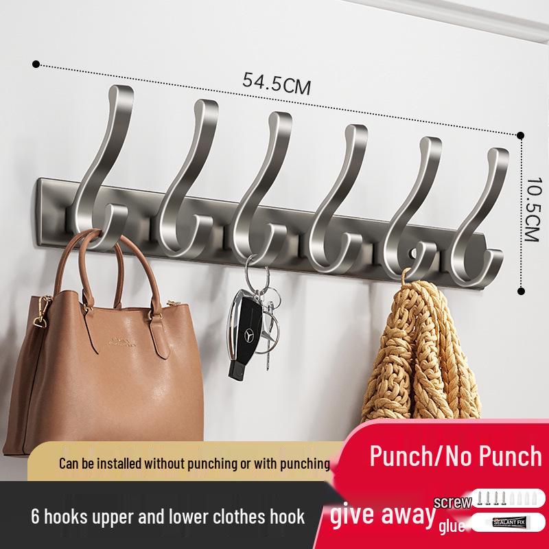 Punch-Free Space Aluminium-Klebehaken für Badezimmer, Küche und zum Aufhängen von Kleidern