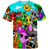 Ropa Sprunki para Niñas y Niños Camisetas de Manga Corta con Cuello Redondo para Niños Camiseta Linda de Dibujos Animados para Niños Pequeños Camiseta Casual de Verano con Estampado 3D para Niños
