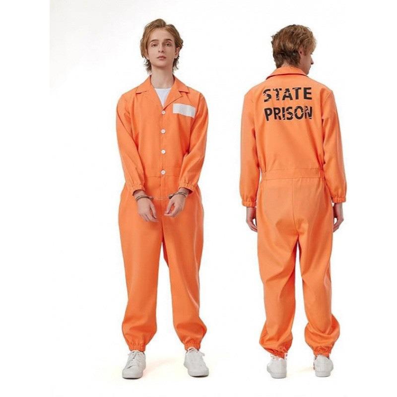 Halloween cos prisoner costume play uniform prisoner uniform prison uniform suit orange one-piece prisoner suit