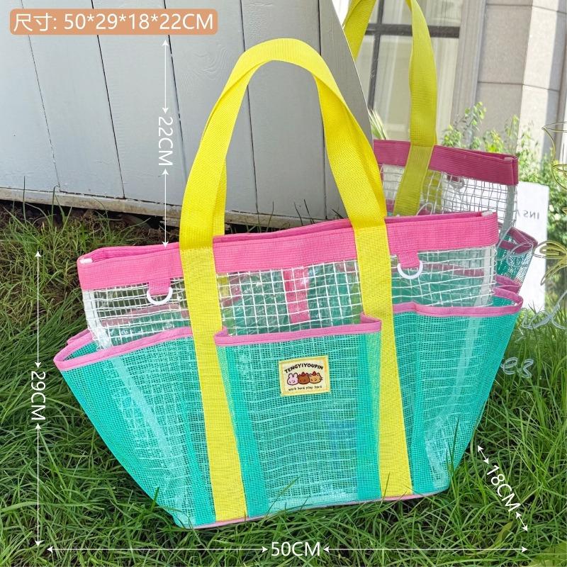 Jelly Beach Bag Cartoon Tote Bag Cute Transparent Waterproof Travel Tote Bag Shoulder Bag
