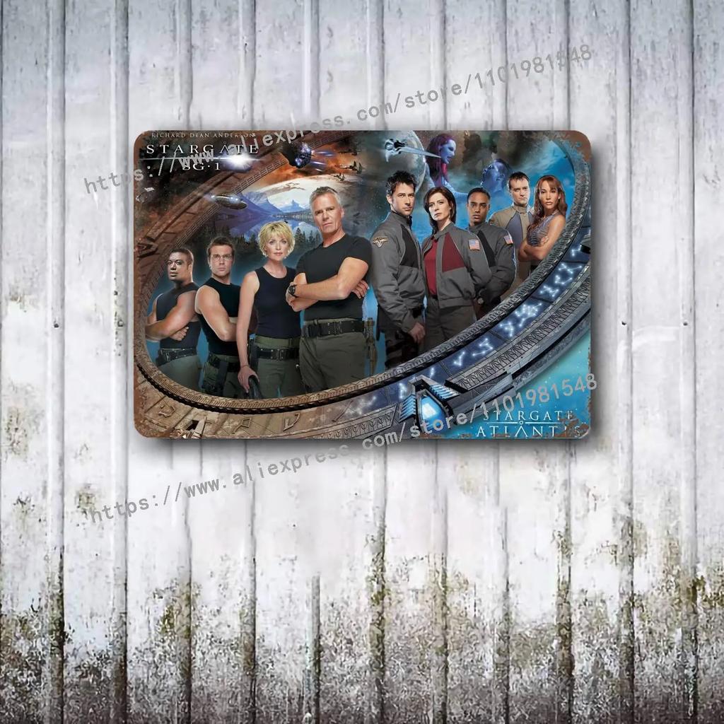 Stargate SG-1 TV Show Metal Decor Poster Vintage Tin Sign Metal Sign Decorative Plaque for Pub Bar Man Cave Club Wall Decoration