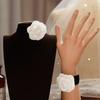 Elegant Camellia Choker Necklace Bracelet White Flower Collar Necklace Vintage Velvet Choker Bracelet Fashion Jewelry