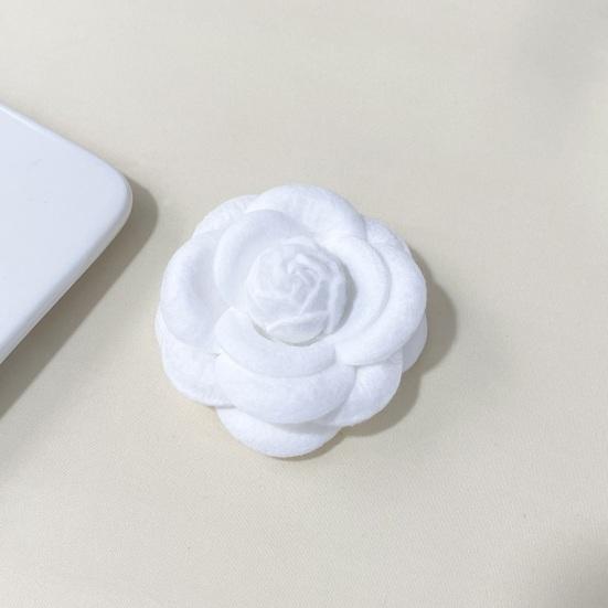 Women Brooch Fabric Camellia Shape Anti-slip Wear-resistant Suit Scarf Coat Collar Hat Pin Decoration Prom Party