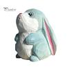 Office Desk Aesthetic Accessories Hand-Carved Lop-Eared Bunny Ornament, Cute Animal Figurine, Natural Wood Carving Art Small Decorative Statue