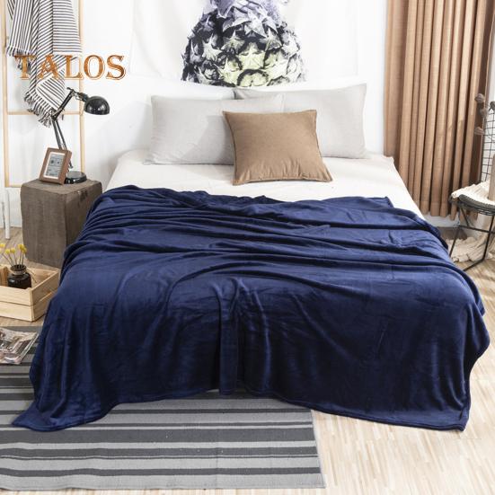 Flannel Blanket Thickened Double-sided Fluff Plush Solid Color Office Nap Dormitory Home Bed Sofa Travel Cozy Warm Winter Blanket