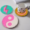 DIY Smiley Face Pattern Punch Needle Embroidery Coaster Suitable For Beginners Handmade Embroidery Set Room Decoration Gift