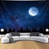1Pc Moonlit Night Scene Tapestry Wall Hanging, Decorative Fabric Poster for Bedroom, Living Room, Dorm & Home Decor