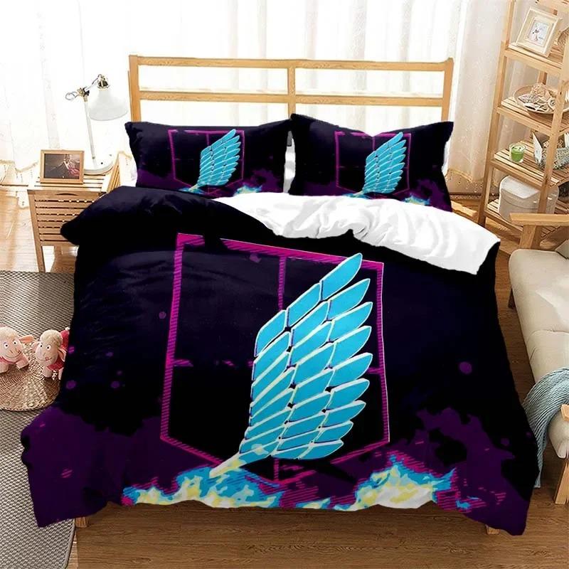 Attack On Titan Duvet Cover Anime Cartoon Bedding Set Adult Boys Girls Bedroom Decoration Kids Gift Single Double King Size
