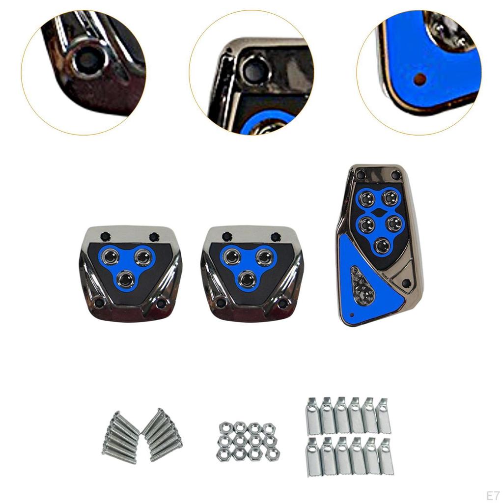 Car Foot Pedal Pads Set Brake Accelerator Covers Anti Slip Garage Replacements Nonslip for