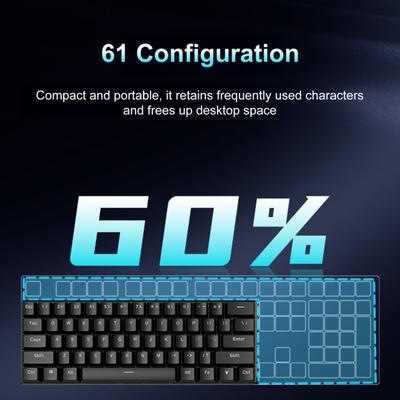 Mechanická klávesnice s 61 klávesami a RGB světelnými efekty Ergonomický design Nastavitelná Plug-Play Univerzální Drátová