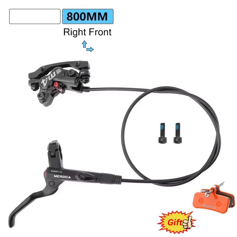 MEROCA M4 4 Piston Hydraulic Disc Brake Set Mountain Bike Hydraulic Disc Brakes Front 800/Rear 1400mm Bicycle Accessories M4 Right Front