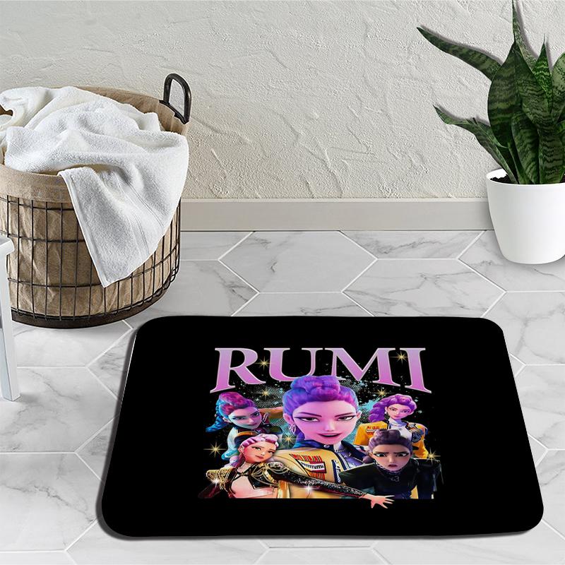 KPop Demon Hunters Mat Huntrix Girl Living Room Bedroom Carpet Zoey Rumi Mira Bathroom Non-slip Door Mat Outdoor Rug Birthday Gift