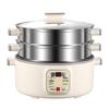 Multifunktionaler Elektrischer Dampfgarer: Dreischichtig, Automatische Abschaltung, Timer, Große Kapazität, Dampfgarkorb, Hot Pot, Kochtopf.