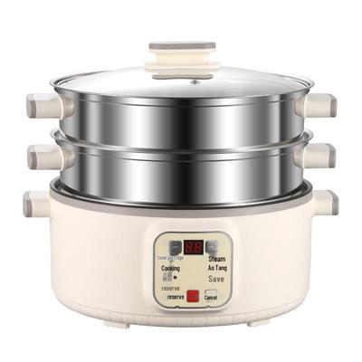 Wielofunkcyjny parowar elektryczny: Trójwarstwowy, Automatyczne wyłączanie, Timer, Duża pojemność, Koszyk do gotowania na parze, Garnek Hot Pot, Garnek do gotowania.