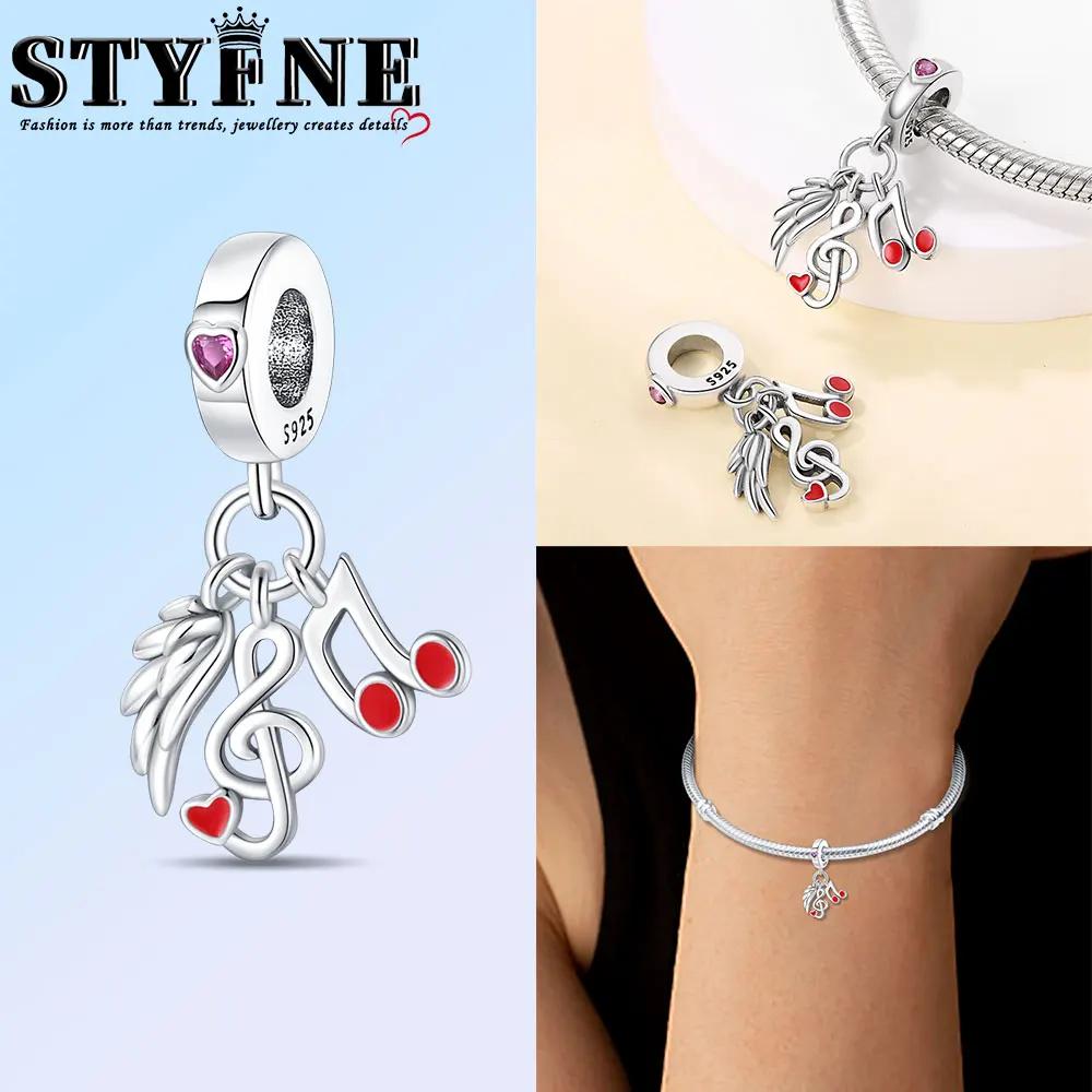 Romantic Music Charms Beads Copper Piano Violin Red Guitar Punk Saxophone Pendants Fit Bracelet Diy Jewelry