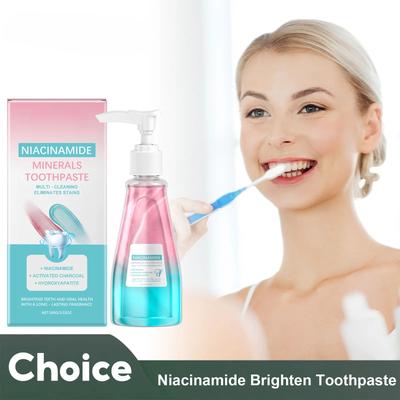 Dentifricio Sbiancante alla Niacinamide Rimuove il Tartaro Riduce la Placca Dentale Macchie Igiene Orale Pulita Alito Dentifricio Sbiancante per Denti
