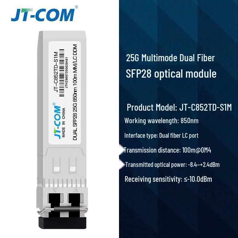 

JT-COM 25G SFP28 Multi-mode Dual LC Optical Transceiver