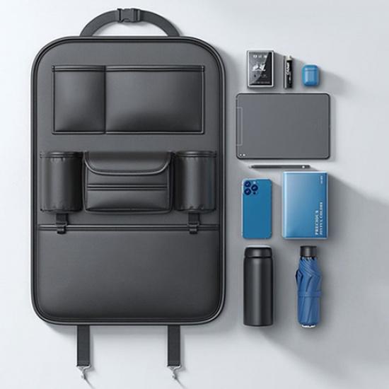 Hanging Pocket Organizer Car Back Seat Storage Bag PU Leather Organizer Holder