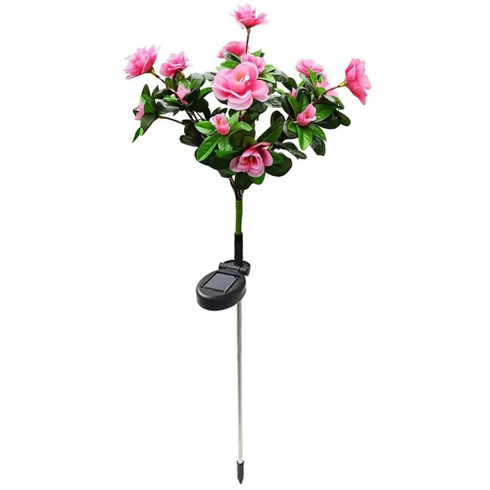 New LED Waterproof Solar Azalea Flowers Lights Outdoor Landscape Light for Lawn Patio Garden Path Decorative Lighting Lamp