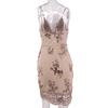 Sexy Women Sequin Lace Camisole Backless Party Flapper Cocktail Prom Dress