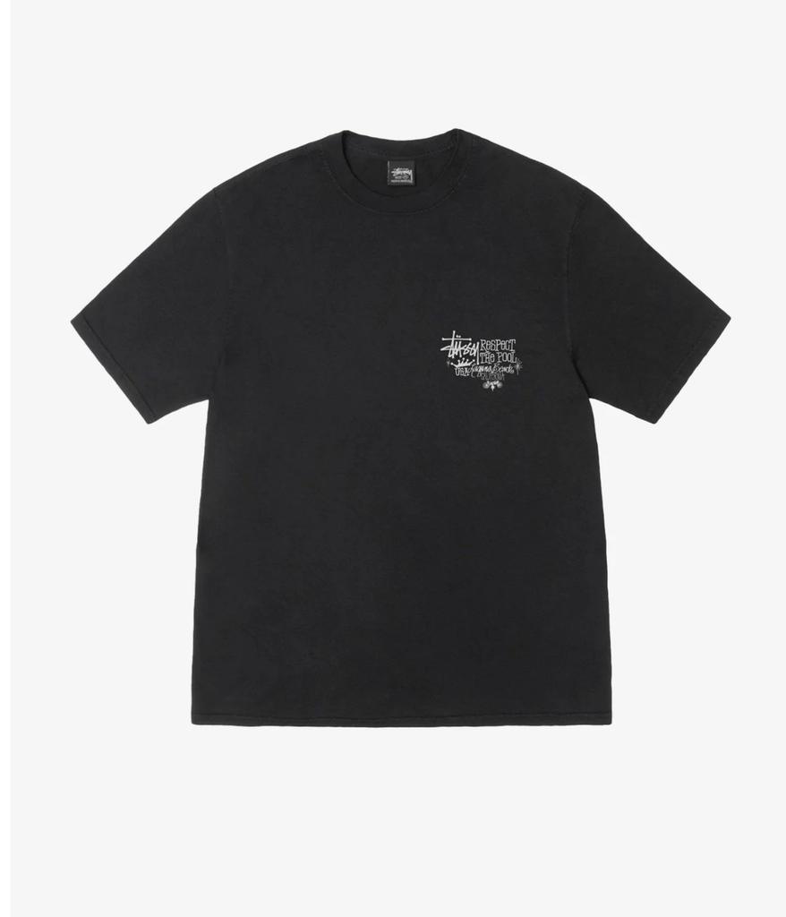 Stussy Respect The Pool Pigment Dyed Black Brand New 100% Authentic Size Large Unisex T-Shirt
