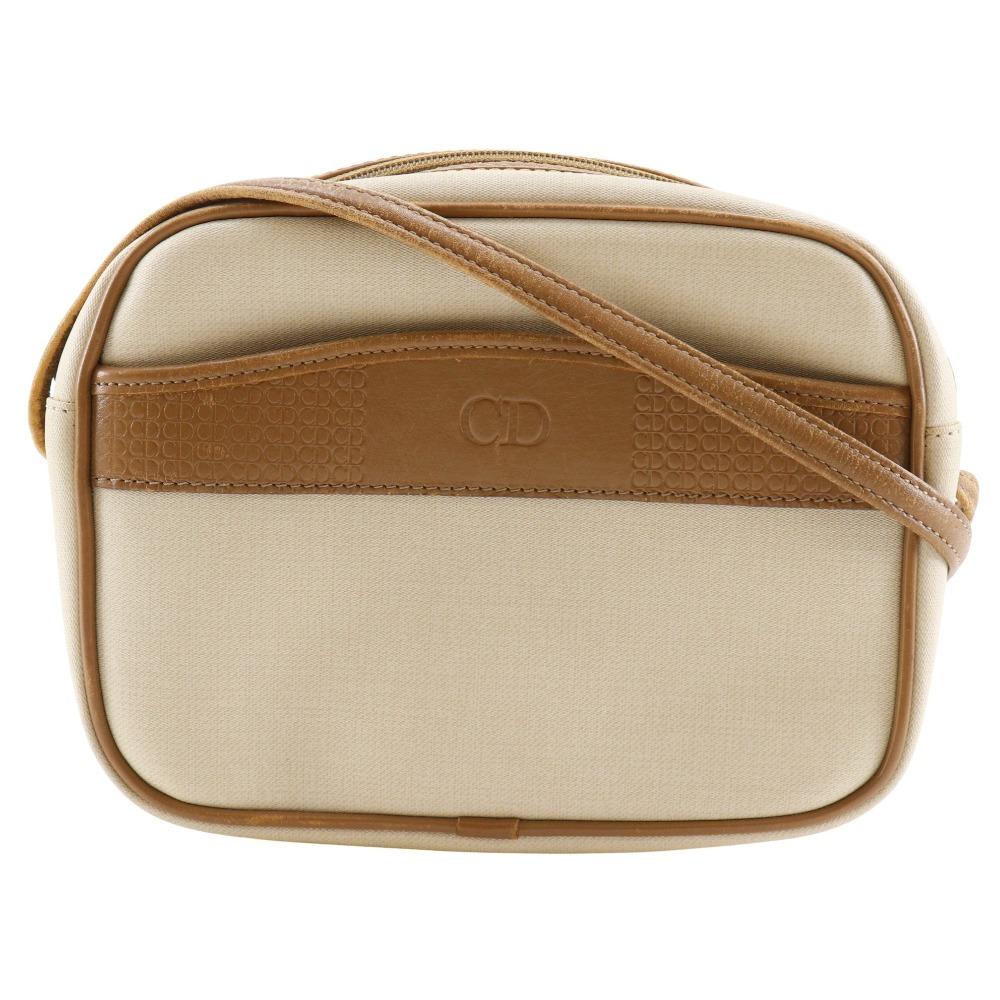 

Dior CD logo Shoulder Bag Pochette vintage beige PVC Women Used