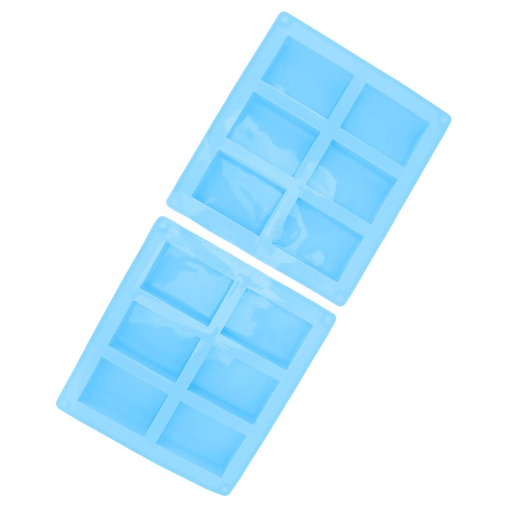 2Pcs Silicone Mold 6 Grids Heat Resistant Flexible Reusable Silicone Mold for Making Soaps Baking Cakes Muffins