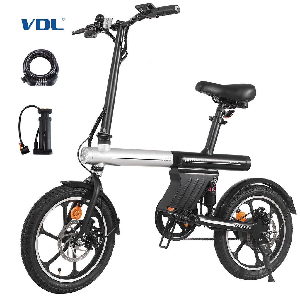 AVDL A11 Folding Electric Bike, 36V 12.8Ah Battery,Hydraulic Disc Brakes,16 Inch
