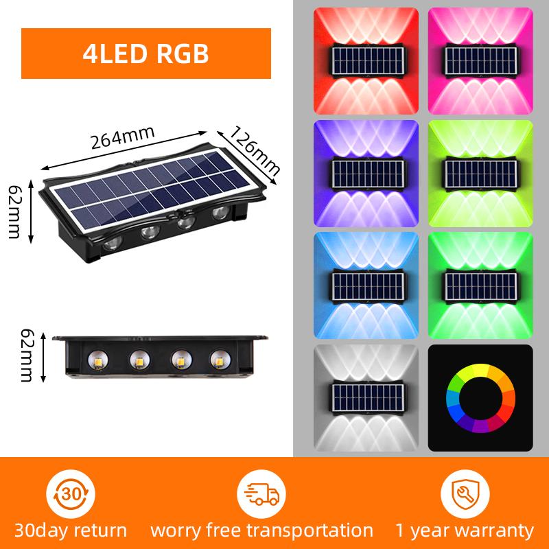 Solar Wall Lamp Outdoor Solar Lights Waterproof Up And Down Luminous Sunlights Home Balcony Yard Decor Garden Solar Wall Light